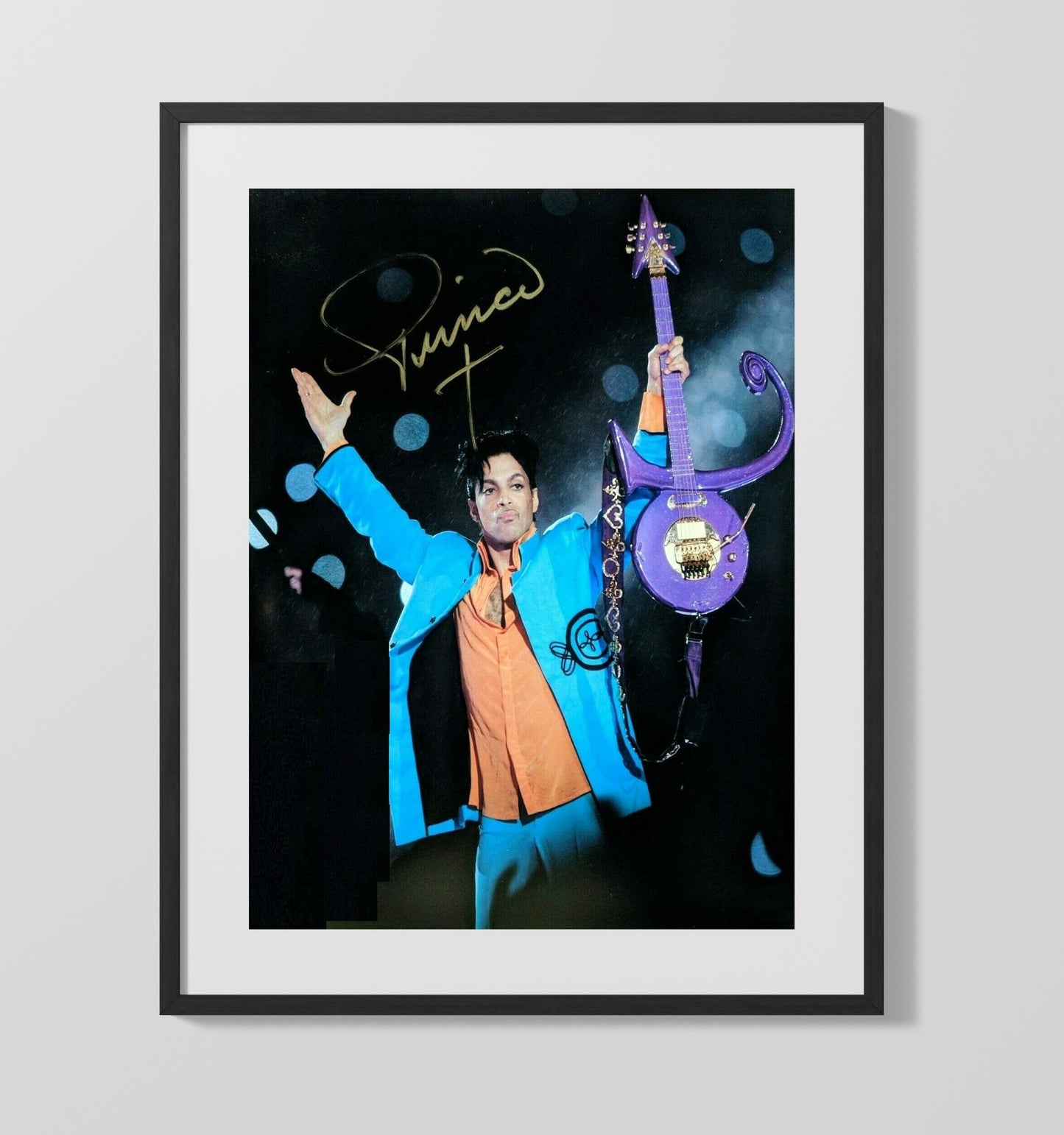 Prince - Super Bowl Halftime Guitar Performance Music Wall Art 16x20 Gallery Frame wall art print – Music decor