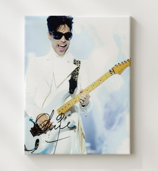 Prince - White Suit Guitar Performance 16x20 Gallery Frame vintage music wall art