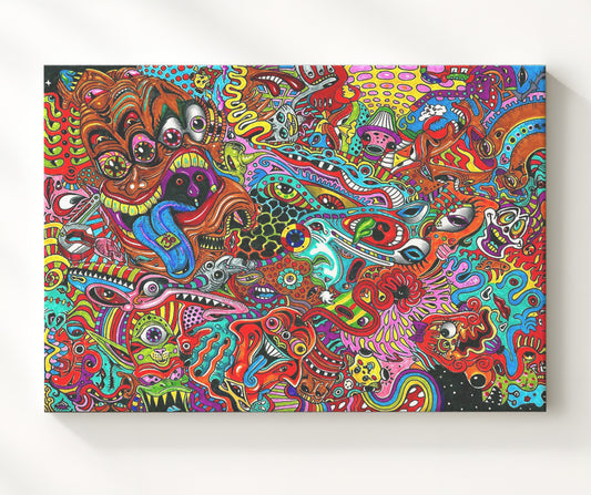 Psychedelic Art - Eye Popping Chaos 16x20 Gallery Frame vintage music wall art