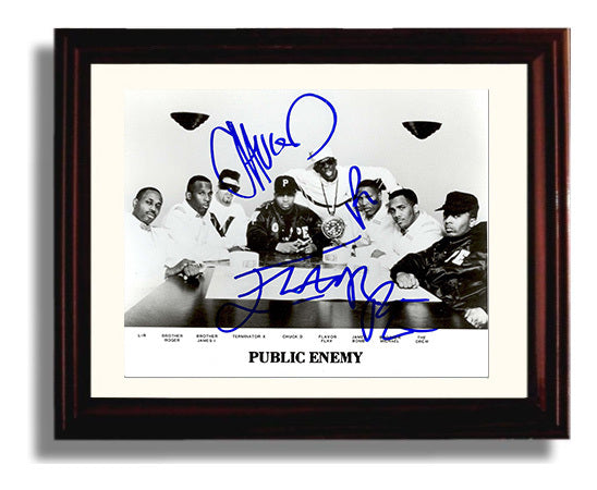 Public Enemy - Hip Hop Group Table Portrait - Vintage Music Wall Art - 8x10 Beveled Frame music decor