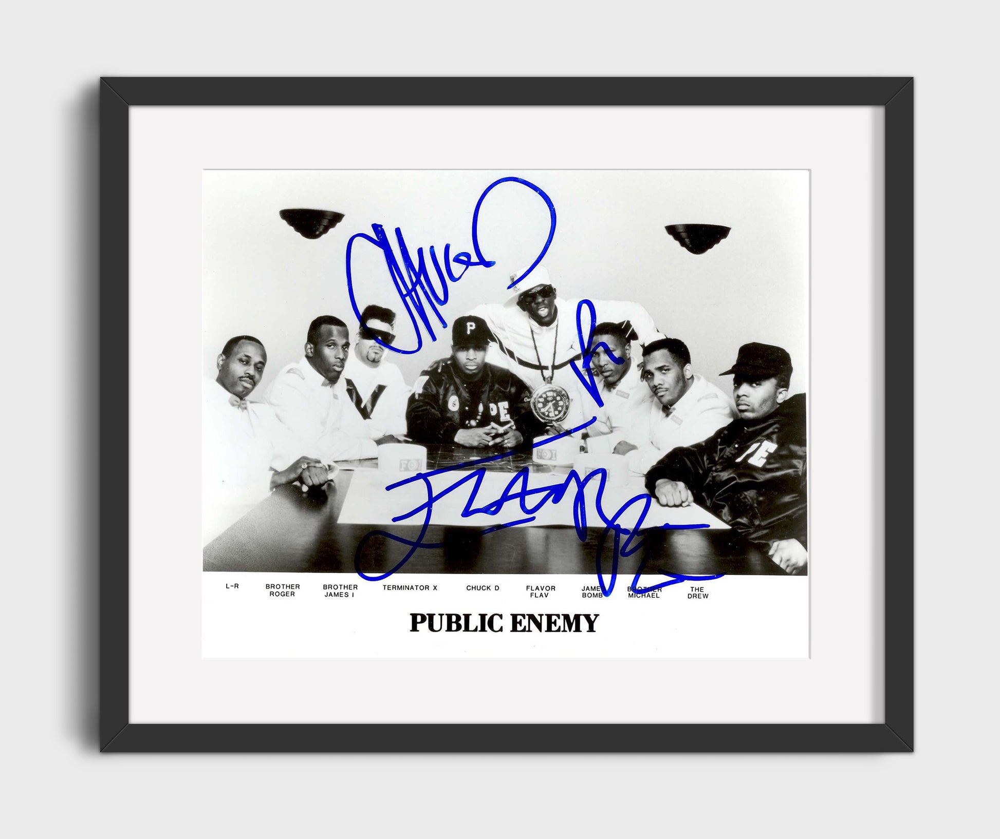 Public Enemy - Hip Hop Group Table Portrait - Vintage Music Wall Art - 16x20 Gallery Frame music decor