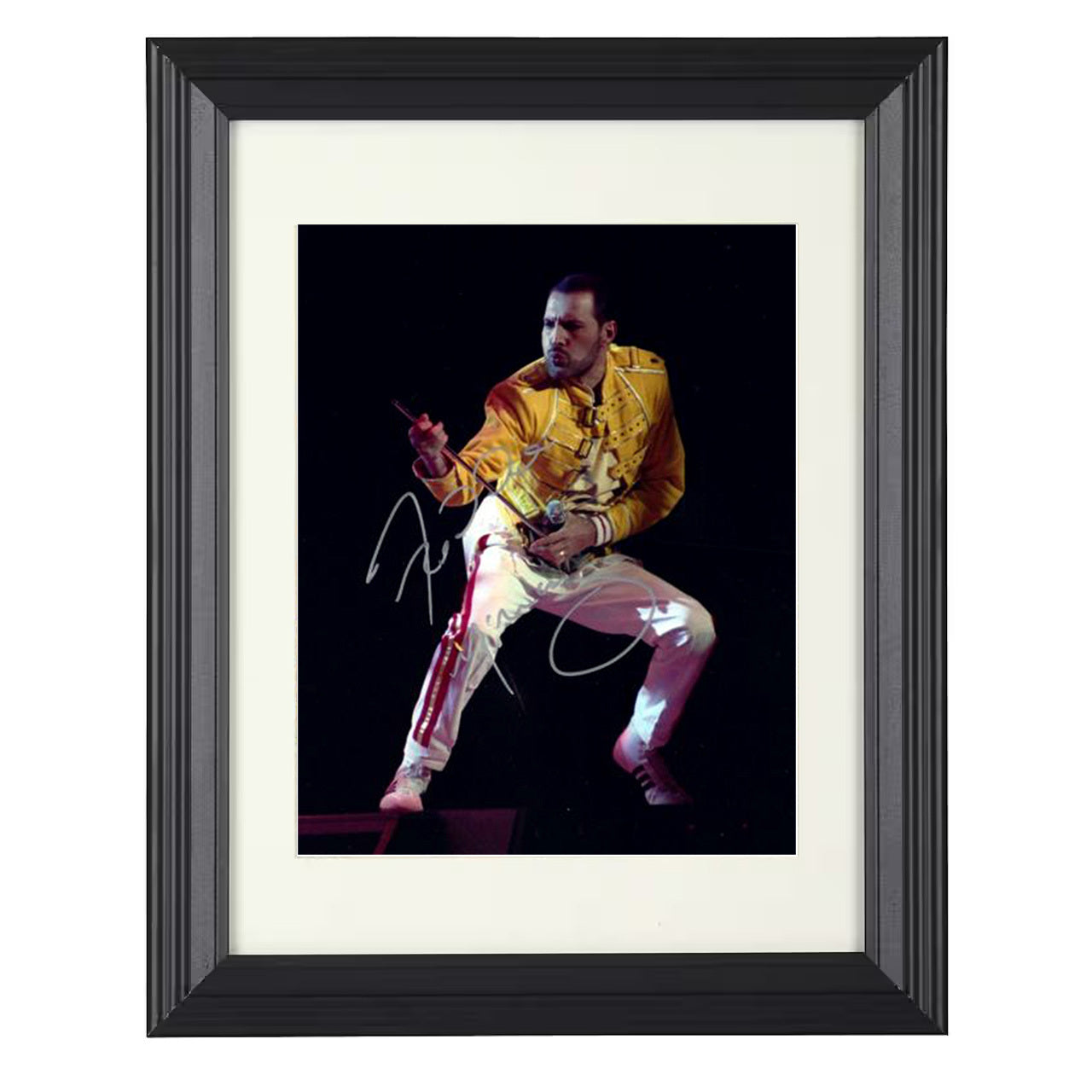 Queen – Freddie Mercury Yellow Jacket Live Performance – 8x10 black beveled framed music wall art