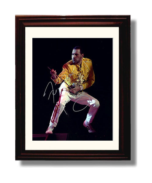 Queen - Freddie Mercury Yellow Jacket Live Performance - Vintage Music Wall Art - 8x10 Beveled Frame music decor