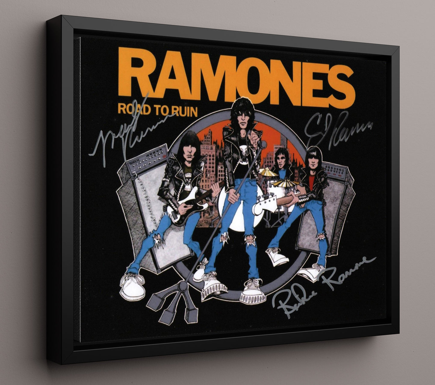 Ramones - Blitzkrieg Bop - Vintage Music Wall Art - 16x20 Framed Canvas music decor