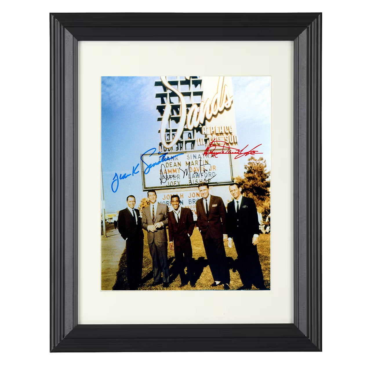 Rat Pack – Sands in Color Image – 8x10 black beveled framed music wall art