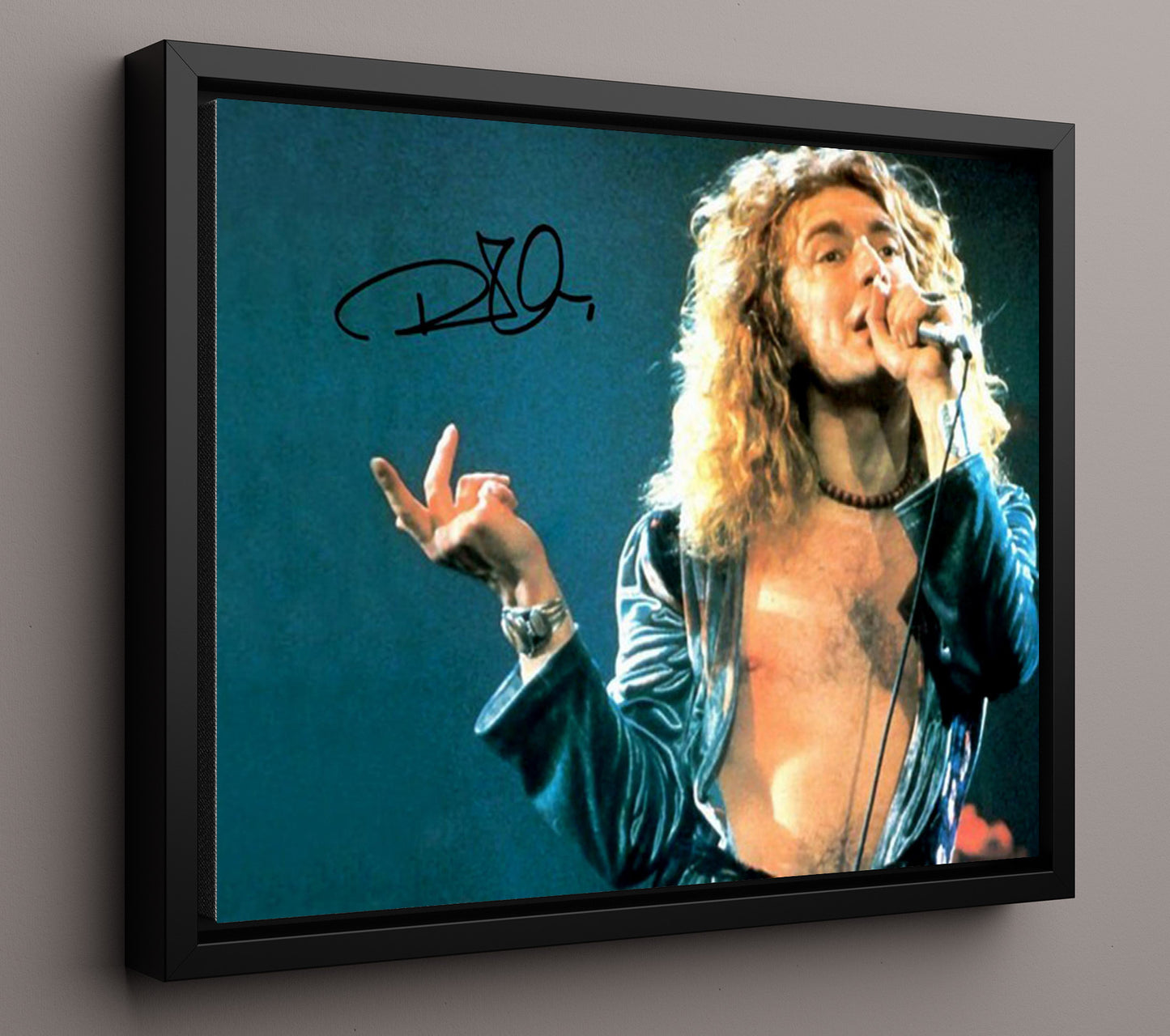 Robert Plant - Immigrant Song - Vintage Music Wall Art - 16x20 Framed Canvas music decor