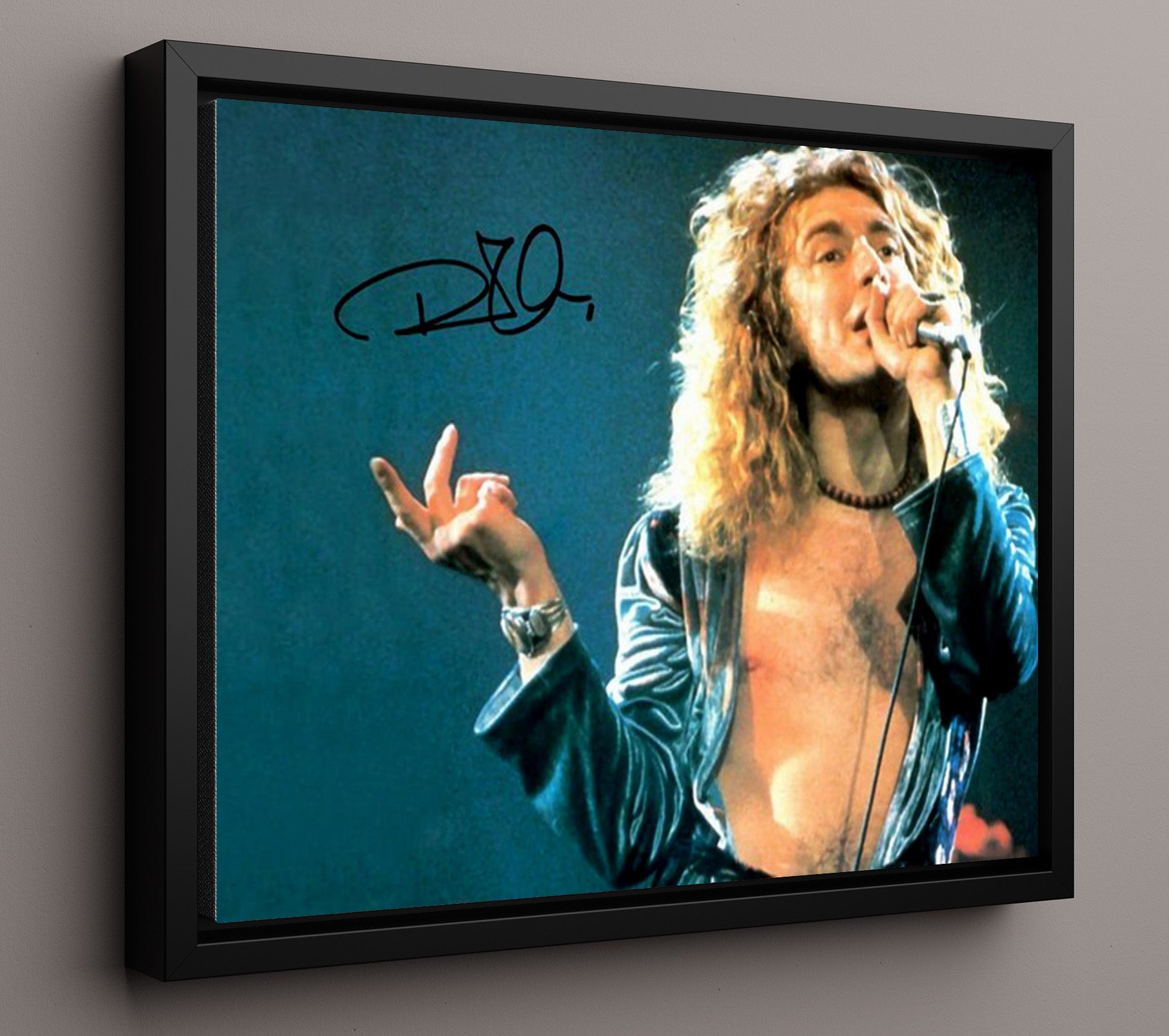 Robert Plant - Immigrant Song - Vintage Music Wall Art - 16x20 Framed Canvas music decor