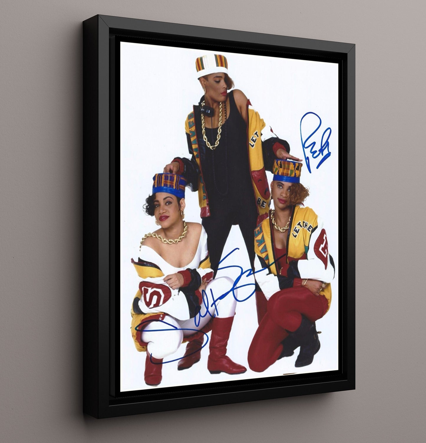Salt-N-Pepa - Hip Hop Trio Colorful Promo Image Music Wall Art 16x20 Framed Canvas wall art print – Music decor