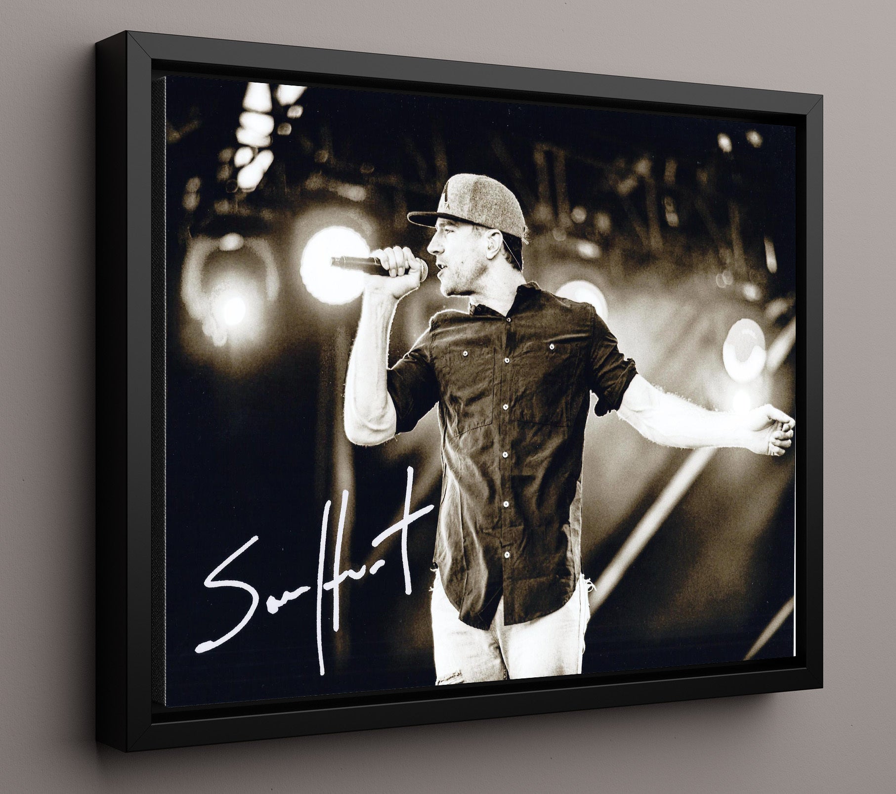 Sam Hunt - Body Like a Back Road - Vintage Music Wall Art - 16x20 Framed Canvas music decor
