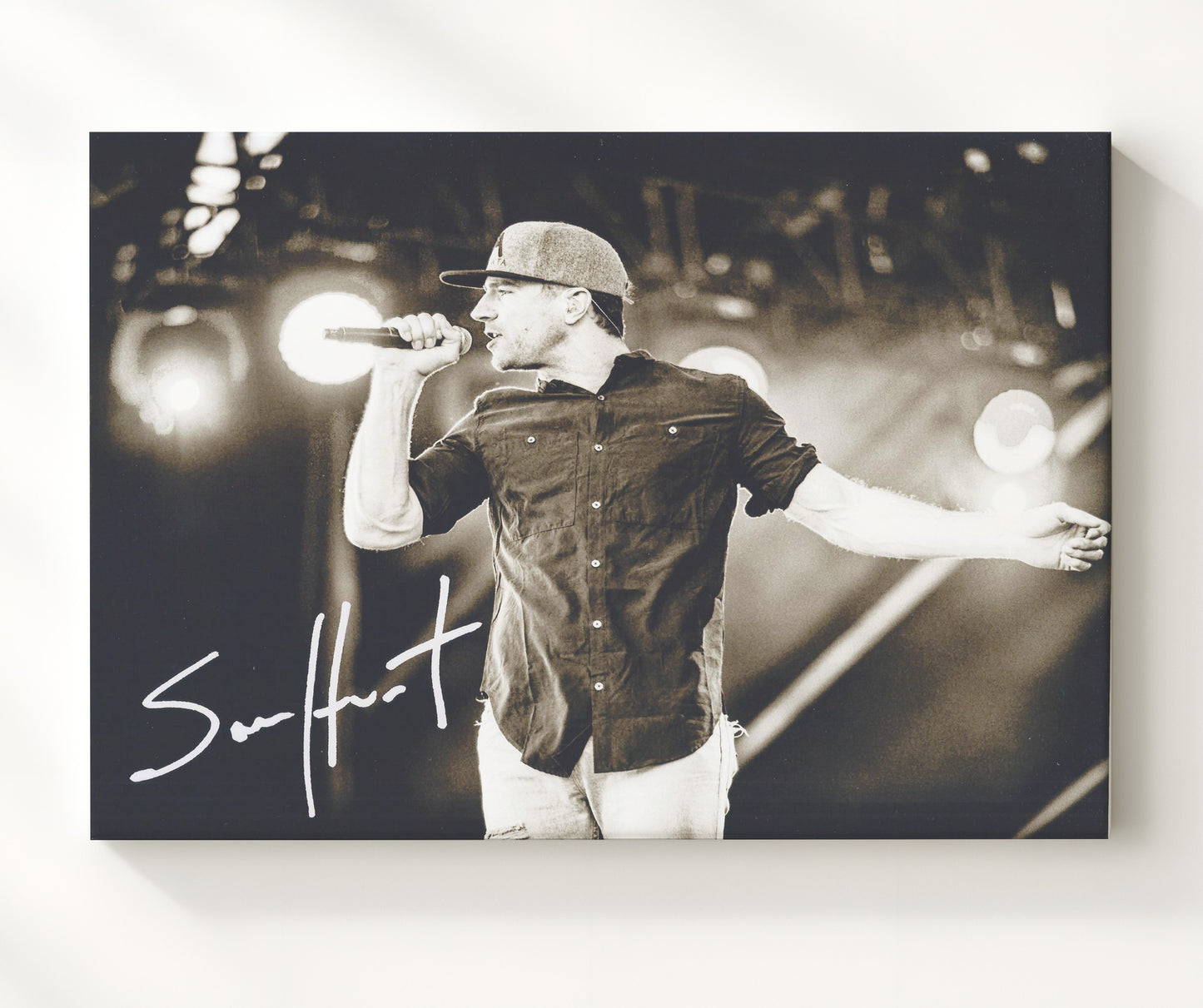 Sam Hunt - Body Like a Back Road - Vintage Music Wall Art - 20x24 Canvas music decor