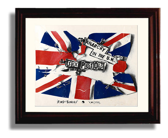 Sex Pistols - Anarchy in the U.K. - Vintage Music Wall Art - 8x10 Beveled Frame music decor