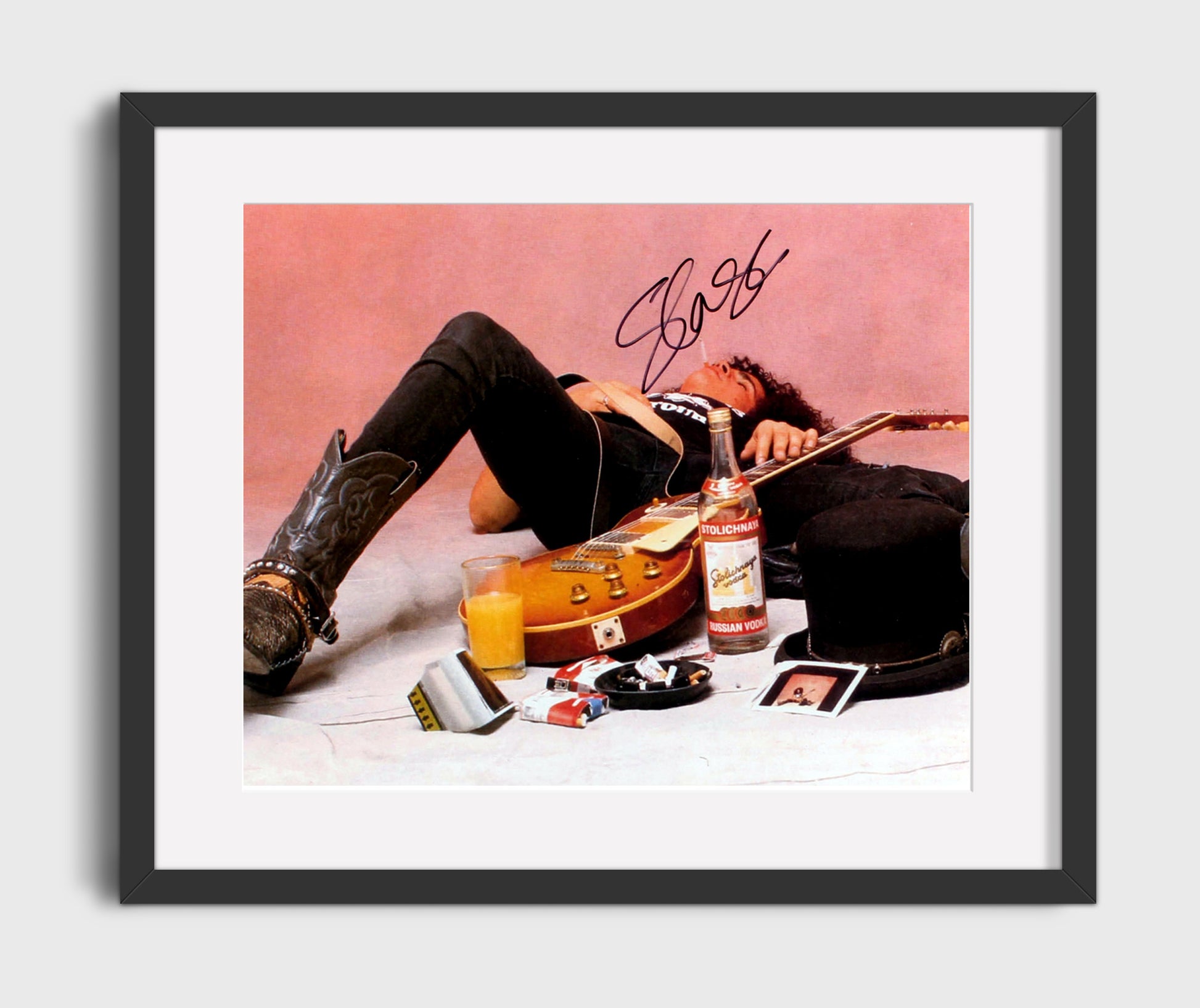 Slash - Top Hat and Six Strings - Vintage Music Wall Art - 16x20 Gallery Frame music decor