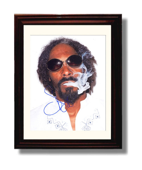 Snoop Dogg - Sunglasses Smoking Headshot - Vintage Music Wall Art - 8x10 Beveled Frame music decor