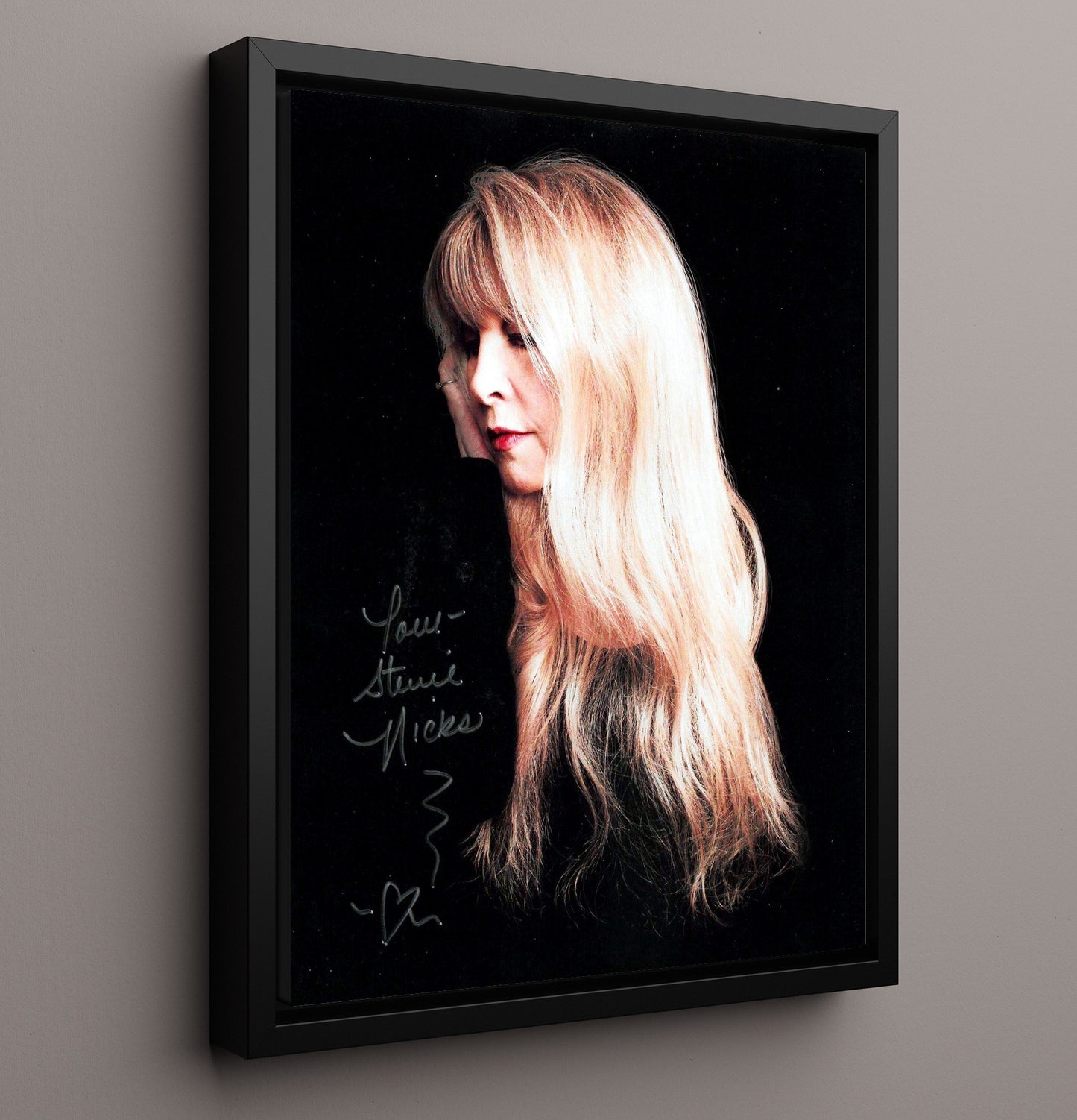 Stevie Nicks - Enchanted Profile - Vintage Music Wall Art - 16x20 Framed Canvas music decor