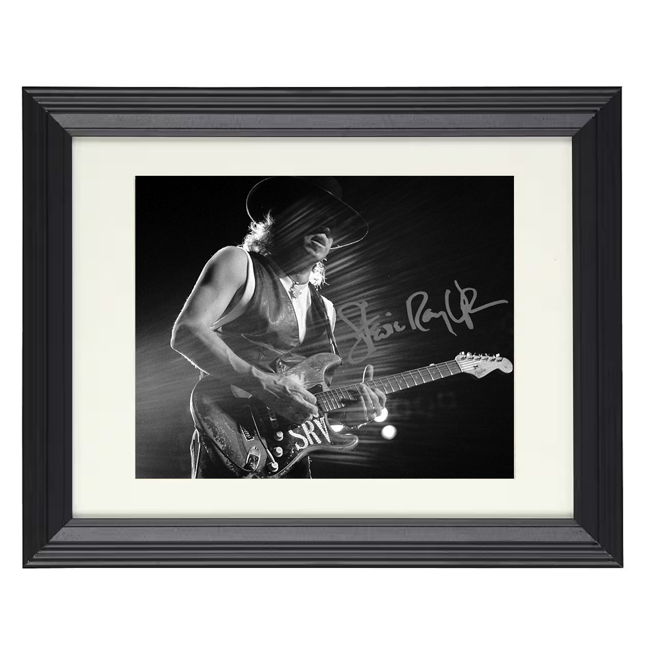 Stevie Ray Vaughan – Texas Blues Fire – 8x10 black beveled framed music wall art