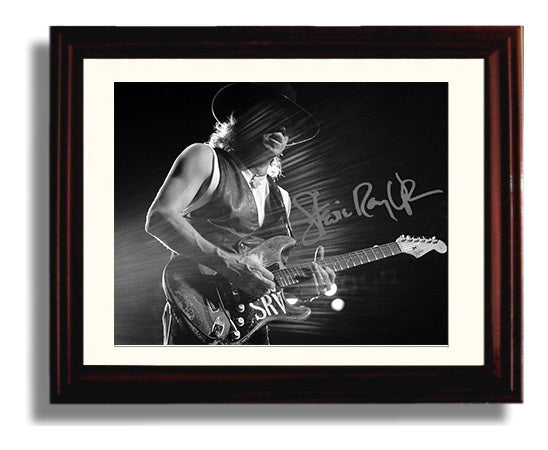 Stevie Ray Vaughan - Texas Blues Fire - Vintage Music Wall Art - 8x10 Beveled Frame music decor