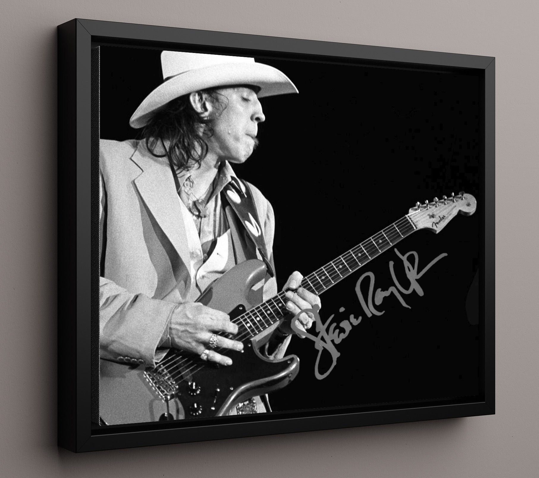 Stevie Ray Vaughan - Texas Flood Blues - Vintage Music Wall Art - 16x20 Framed Canvas music decor