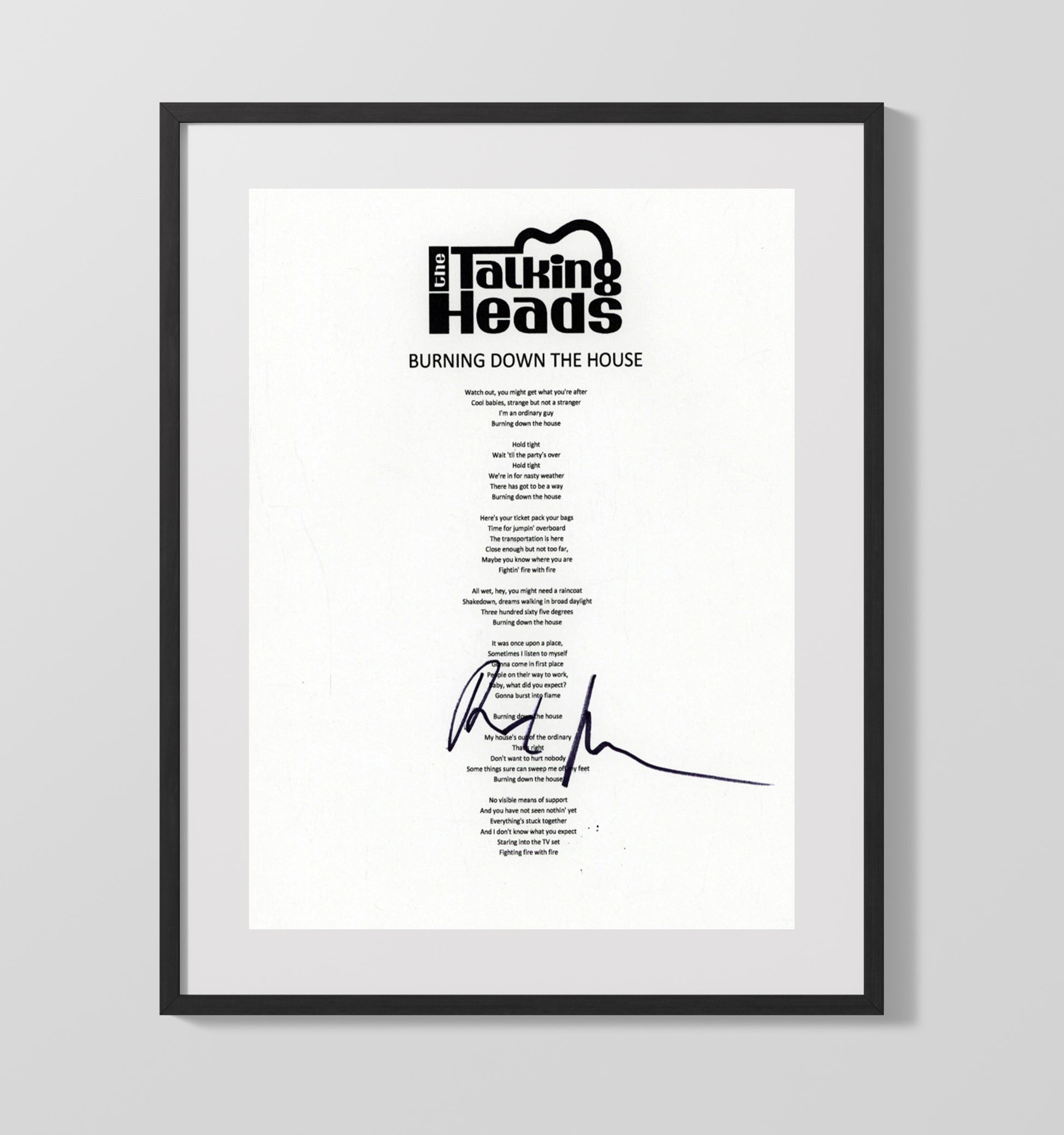 Talking Heads - Burning Down the Stage Music Wall Art 16x20 Gallery Frame wall art print – Music decor