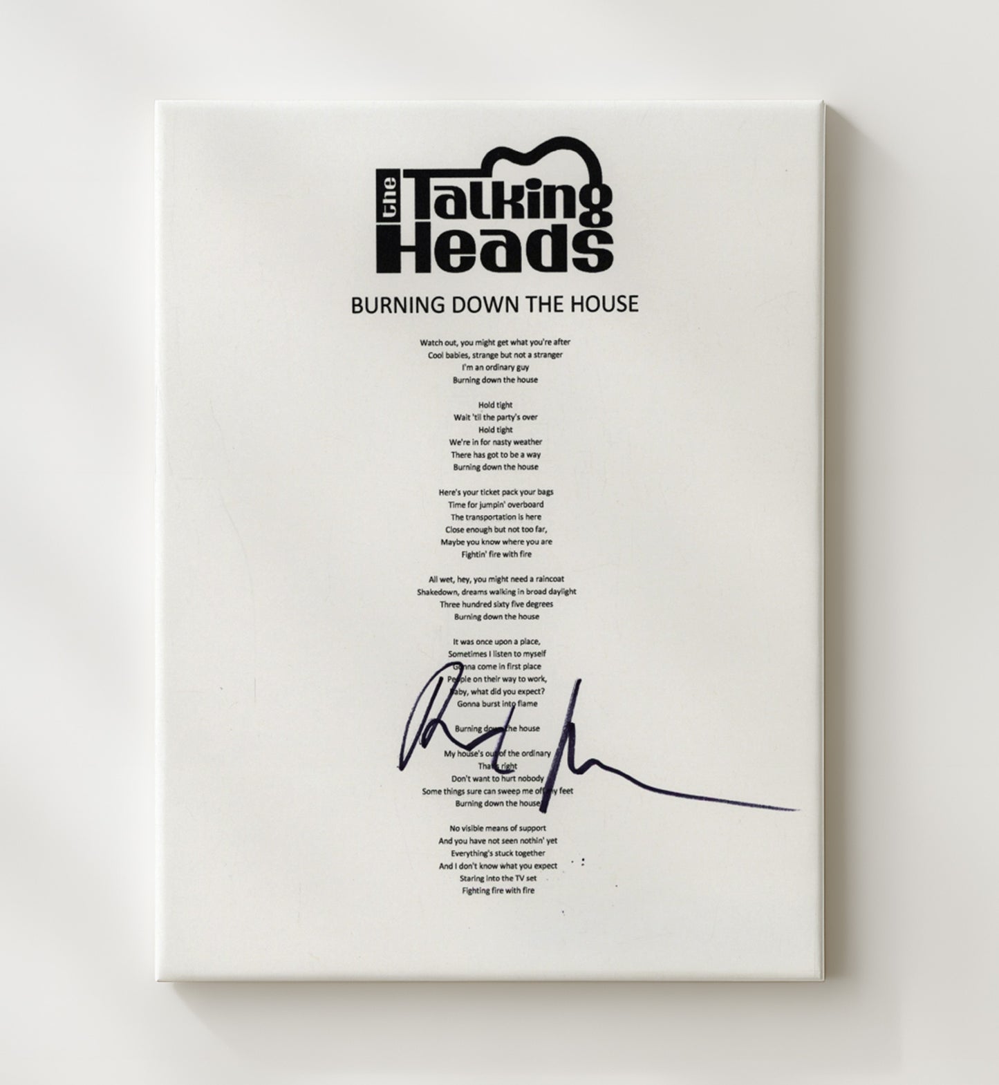 Talking Heads - Burning Down the Stage - Vintage Music Wall Art - 20x24 Canvas music decor