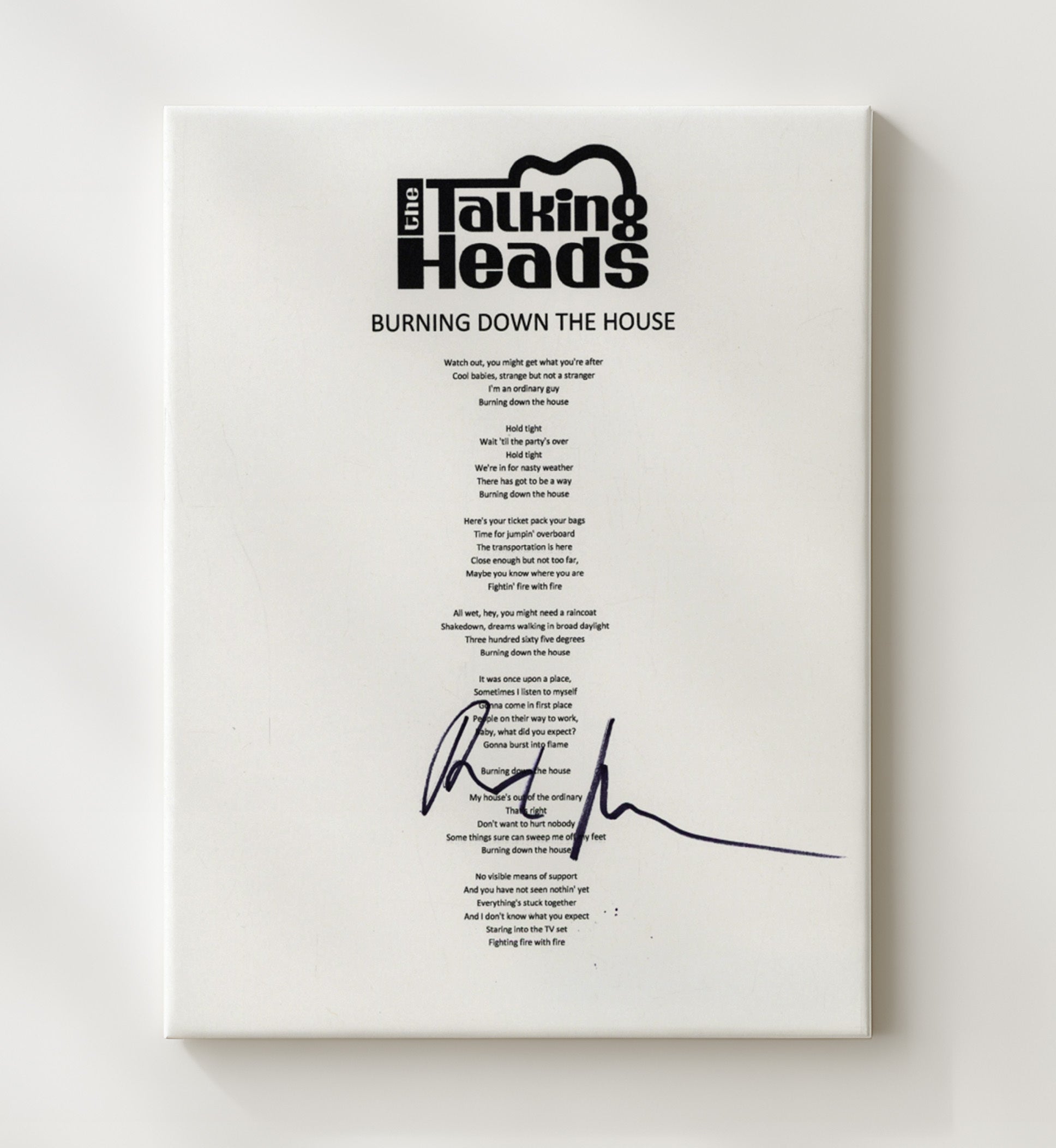 Talking Heads - Burning Down the Stage - Vintage Music Wall Art - 20x24 Canvas music decor