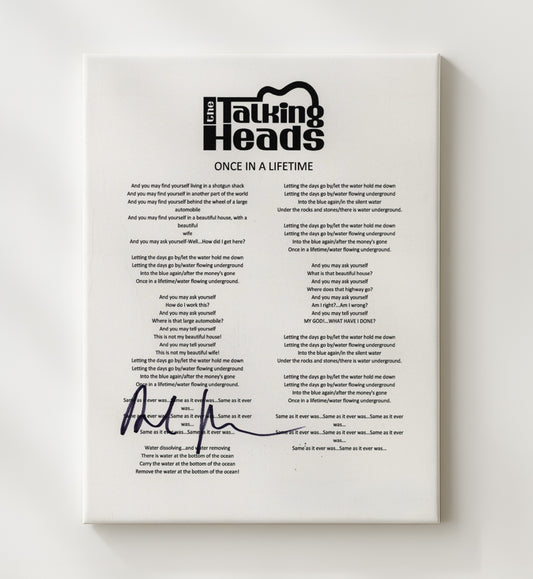 Talking Heads - Once in a Lifetime Lines 16x20 Gallery Frame vintage music wall art