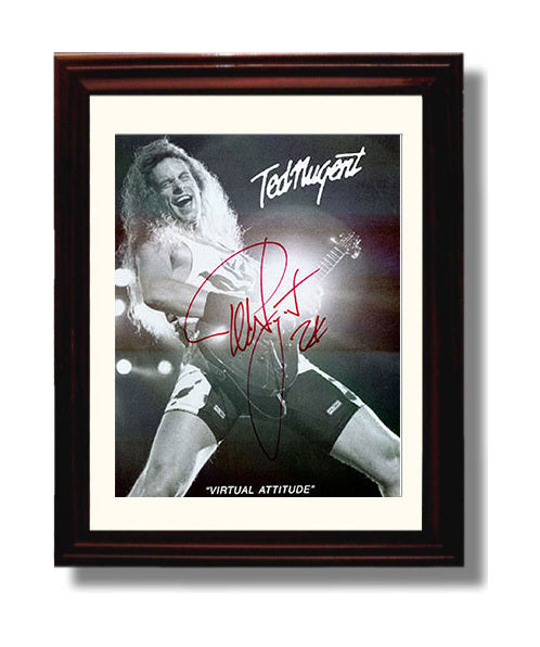 Ted Nugent - Guitar Wildman Music Wall Art 8x10 Beveled Frame wall art print – Music decor