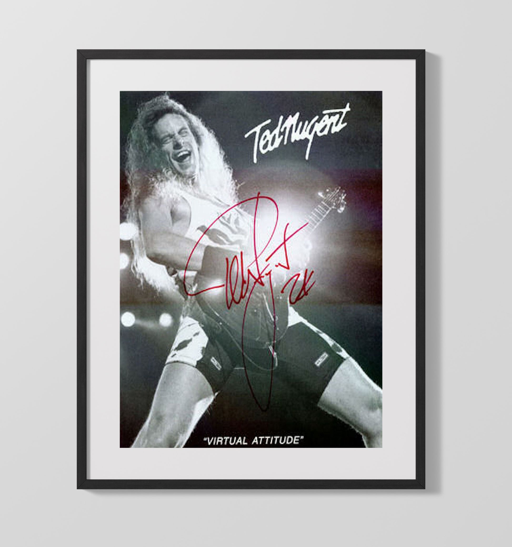 Ted Nugent - Guitar Wildman Music Wall Art 16x20 Gallery Frame wall art print – Music decor