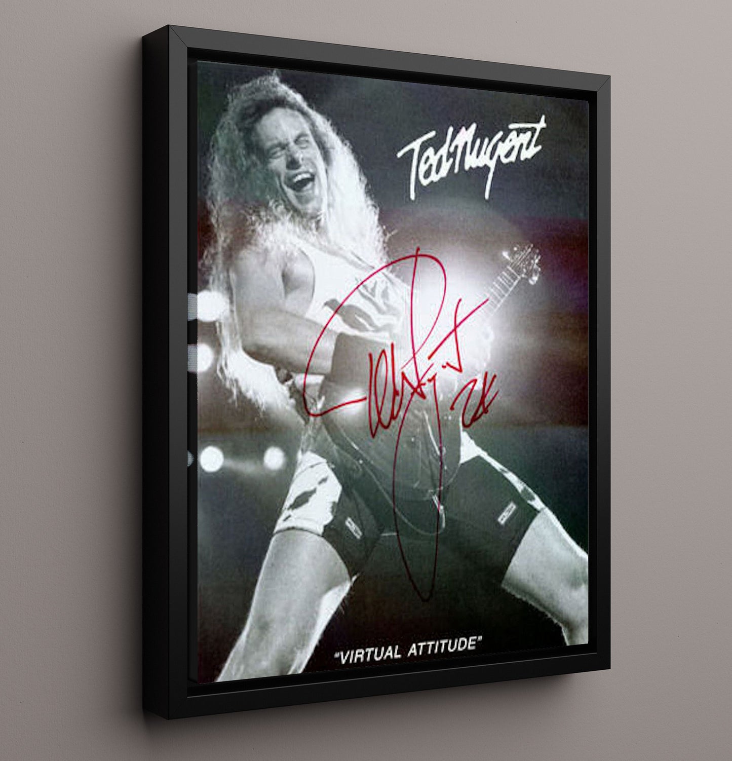 Ted Nugent - Guitar Wildman - Vintage Music Wall Art - 16x20 Framed Canvas music decor