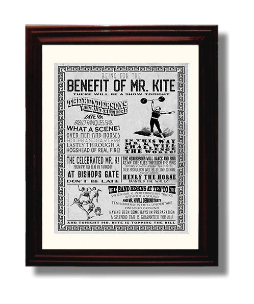 The Beatles - Being for the Benefit of Mr Kite Music Wall Art 8x10 Beveled Frame wall art print – Music decor