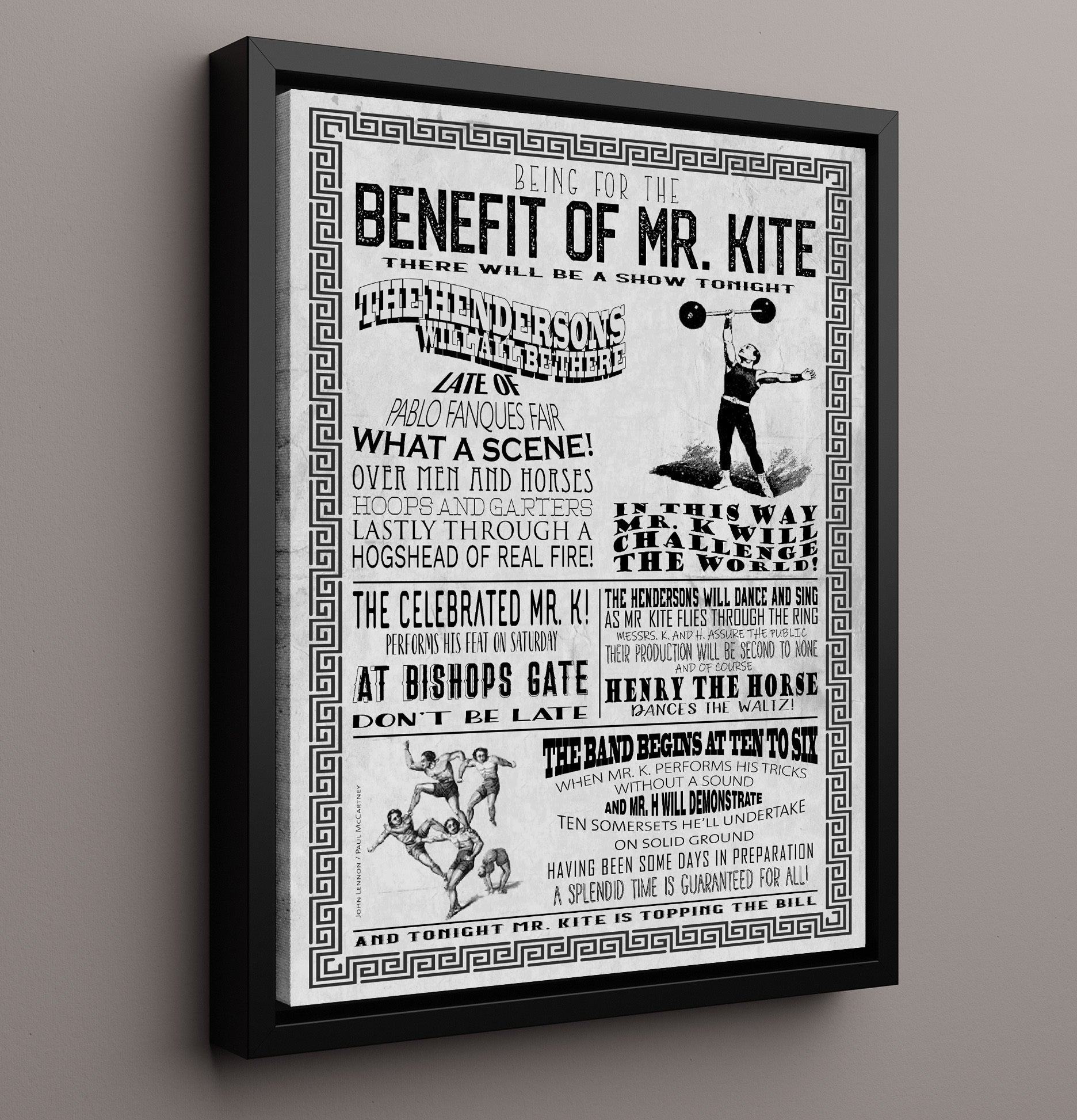 The Beatles - Being for the Benefit of Mr Kite Music Wall Art 16x20 Framed Canvas wall art print – Music decor