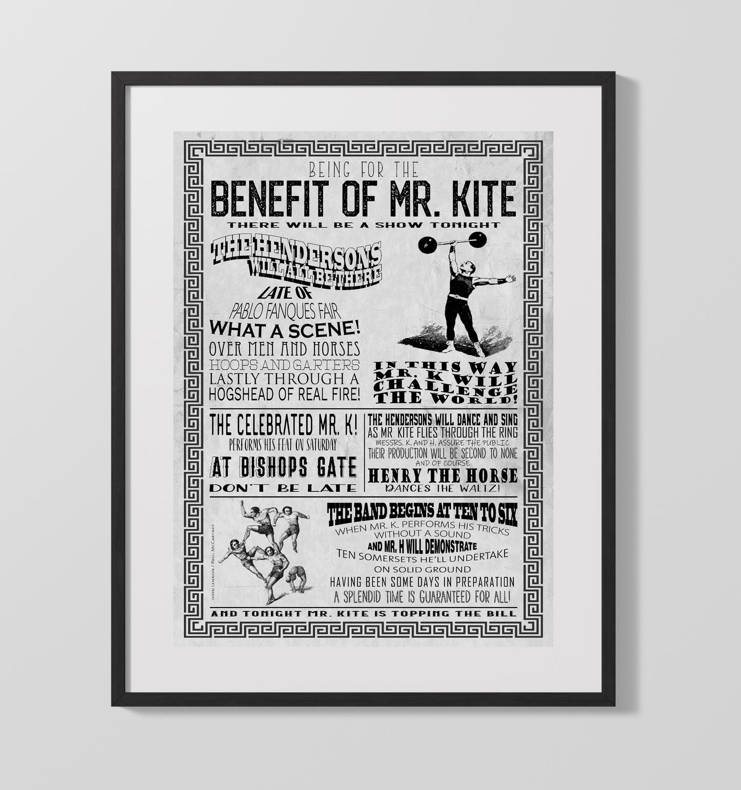 The Beatles - Being for the Benefit of Mr Kite Music Wall Art 16x20 Gallery Frame wall art print – Music decor