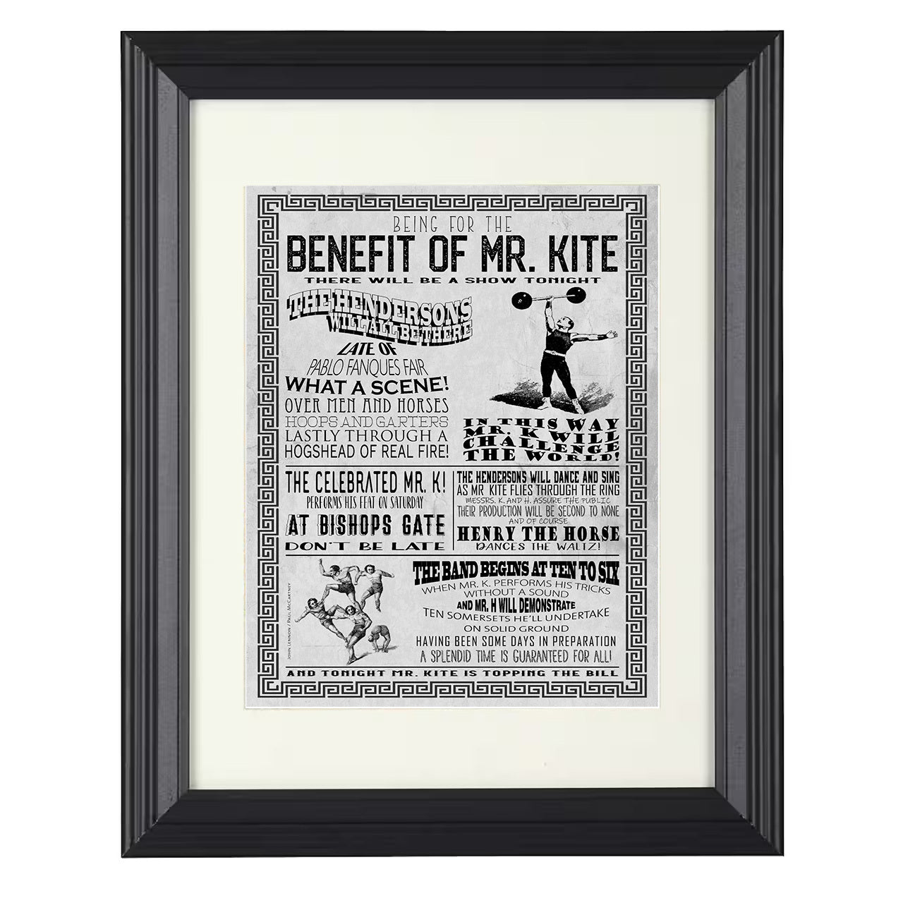 The Beatles – Being for the Benefit of Mr Kite – 8x10 black beveled framed music wall art