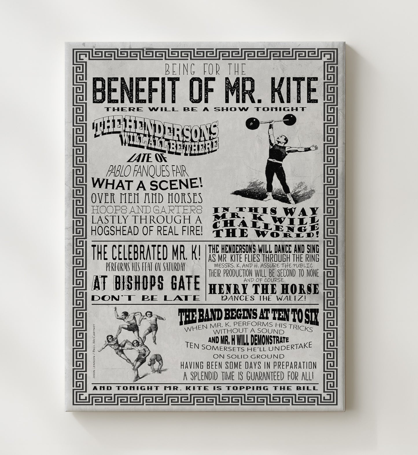 The Beatles - Being for the Benefit of Mr Kite - Vintage Music Wall Art - 20x24 Canvas music decor