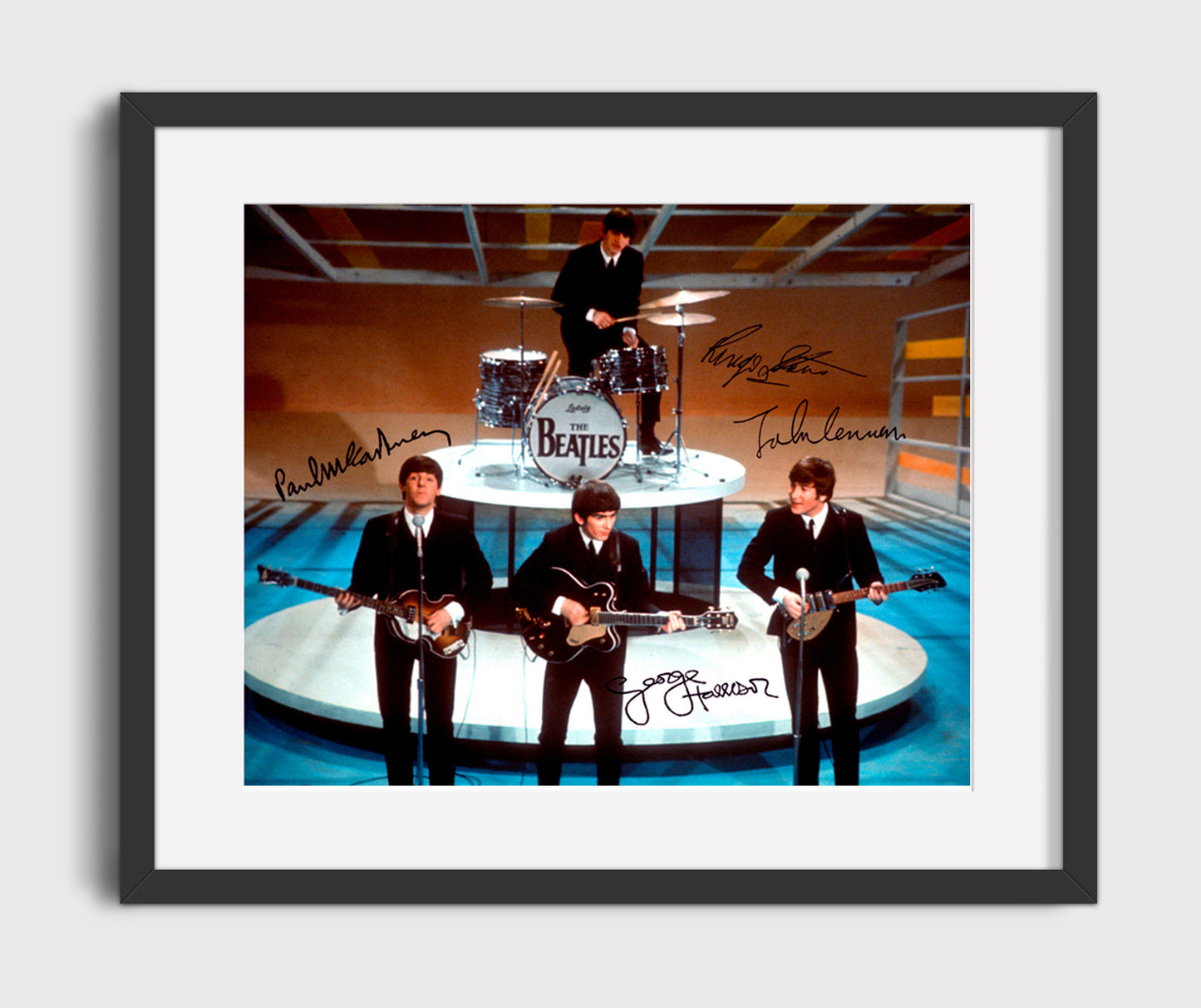 The Beatles - Ed Sullivan Set - Vintage Music Wall Art - 16x20 Gallery Frame music decor
