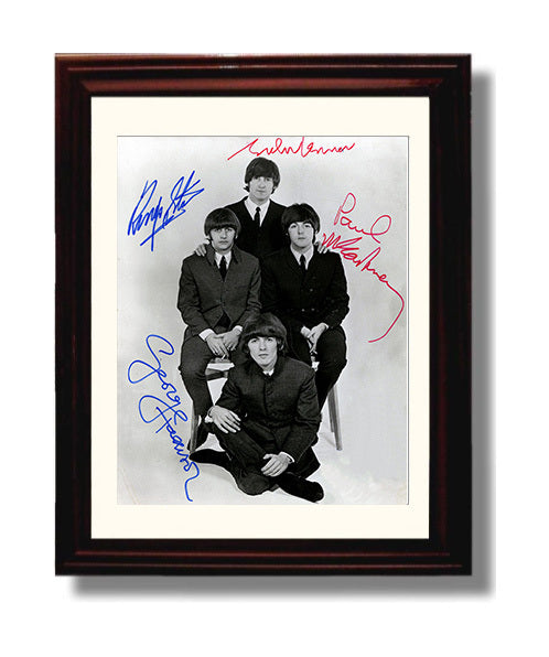 The Beatles - Fab Four S Music Wall Art 8x10 Beveled Frame wall art print – Music decor