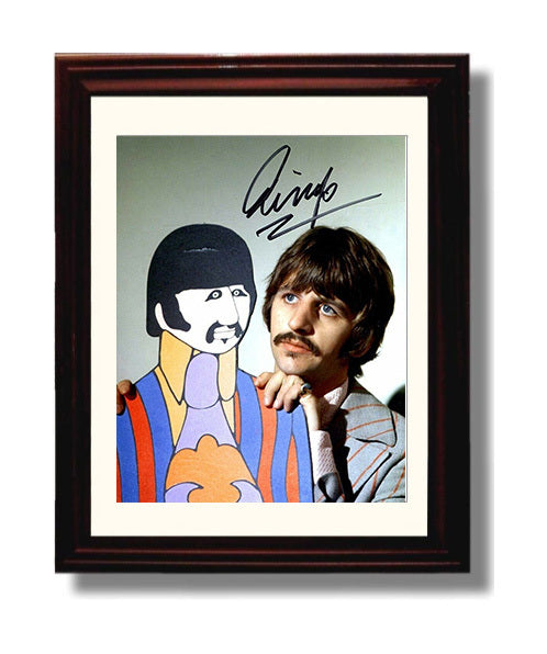 The Beatles - Ringo Starr Sgt Pepper Cutout Pose - Vintage Music Wall Art - 8x10 Beveled Frame music decor