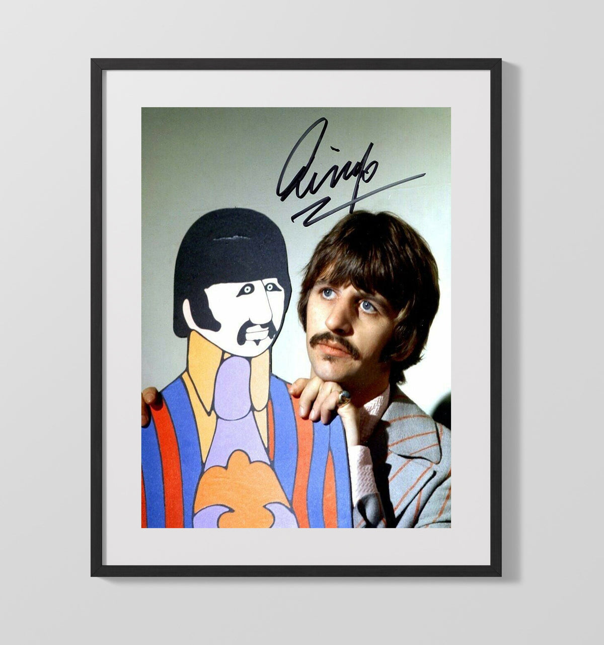 The Beatles - Ringo Starr Sgt Pepper Cutout Pose 8x10 Framed Canvas vintage music wall art
