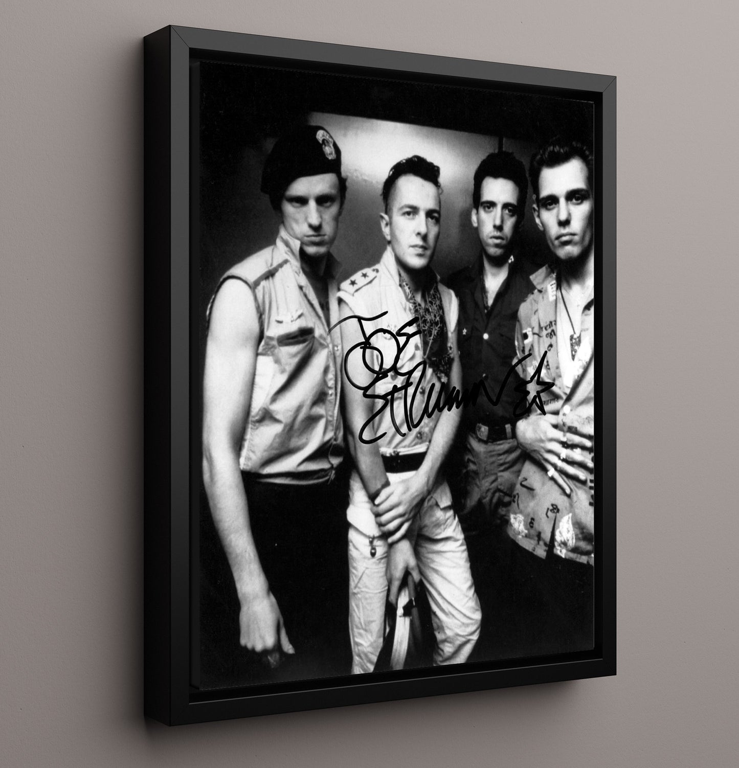 The Clash - Joe Strummer Punk Portrait - Vintage Music Wall Art - 16x20 Framed Canvas music decor