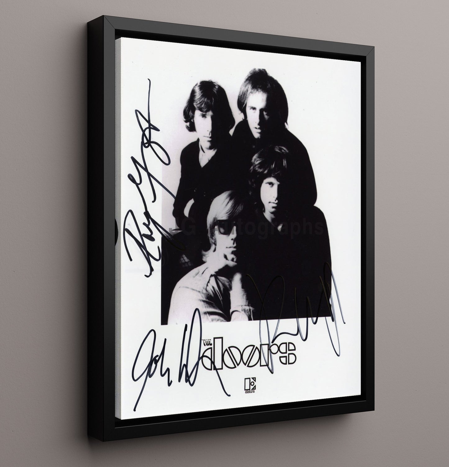 The Doors - Band Portrait Jim Morrison and Members Music Wall Art 16x20 Framed Canvas wall art print – Music decor