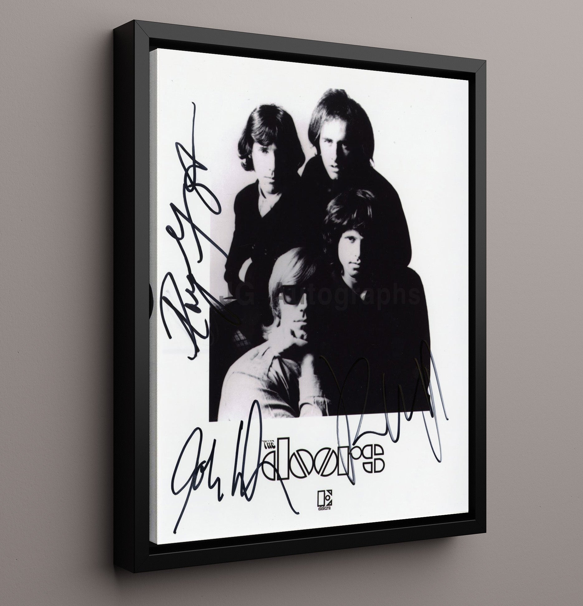 The Doors - Band Portrait Jim Morrison and Members Music Wall Art 16x20 Framed Canvas wall art print – Music decor