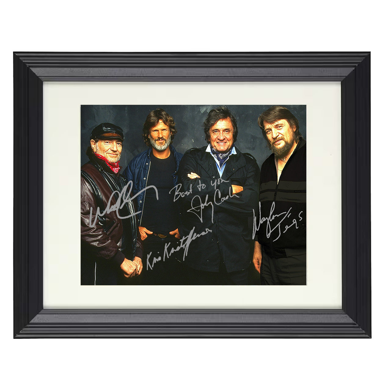 The Highwaymen – Country Supergroup Legacy – 8x10 black beveled framed music wall art