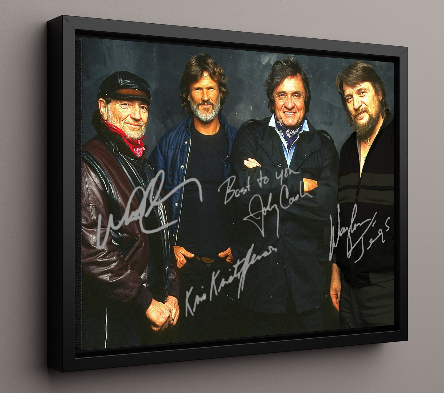 The Highwaymen - Country Supergroup Legacy - Vintage Music Wall Art - 16x20 Framed Canvas music decor