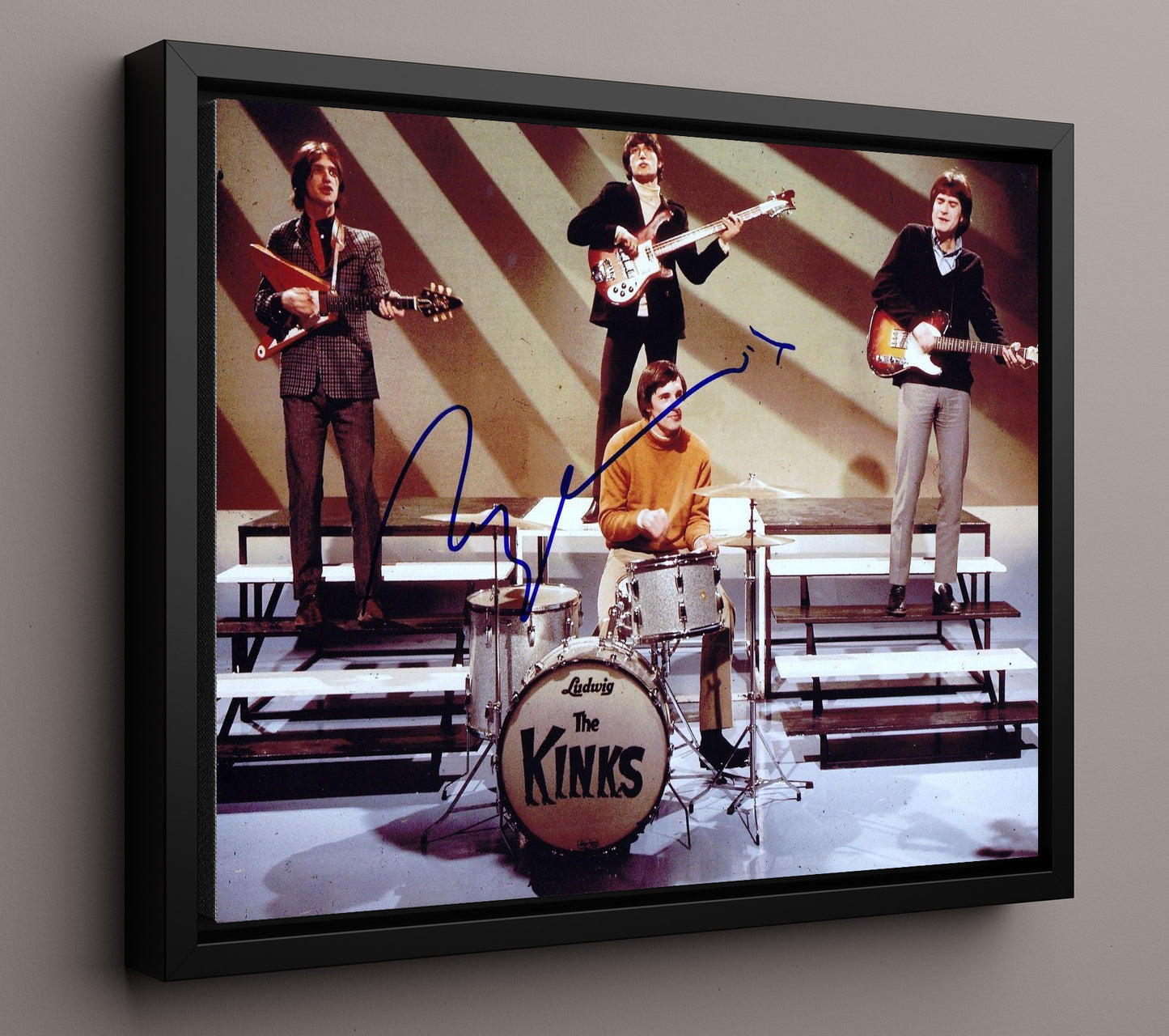 The Kinks - British Invasion Studio Set - Vintage Music Wall Art - 16x20 Framed Canvas music decor