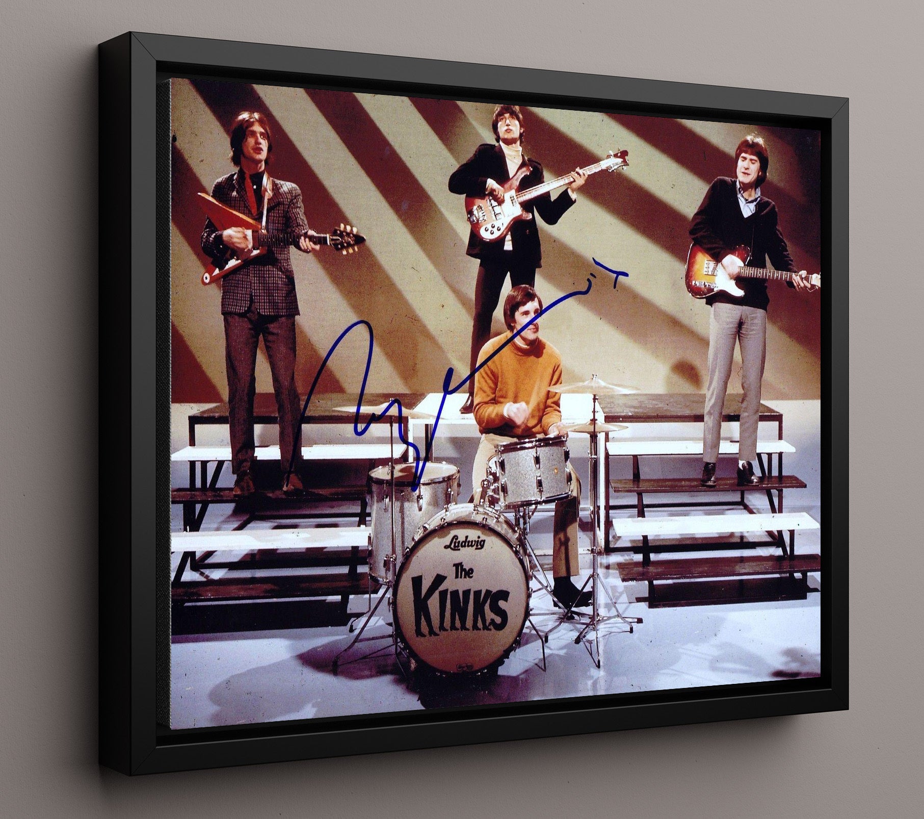 The Kinks - British Invasion Studio Set - Vintage Music Wall Art - 16x20 Framed Canvas music decor