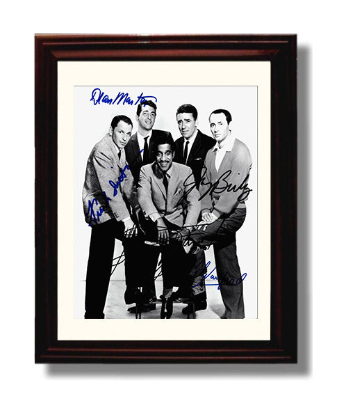 The Rat Pack - Frank Sinatra Dean Martin Sammy Davis Jr Studio Group Music Wall Art 8x10 Beveled Frame wall art print – Music decor
