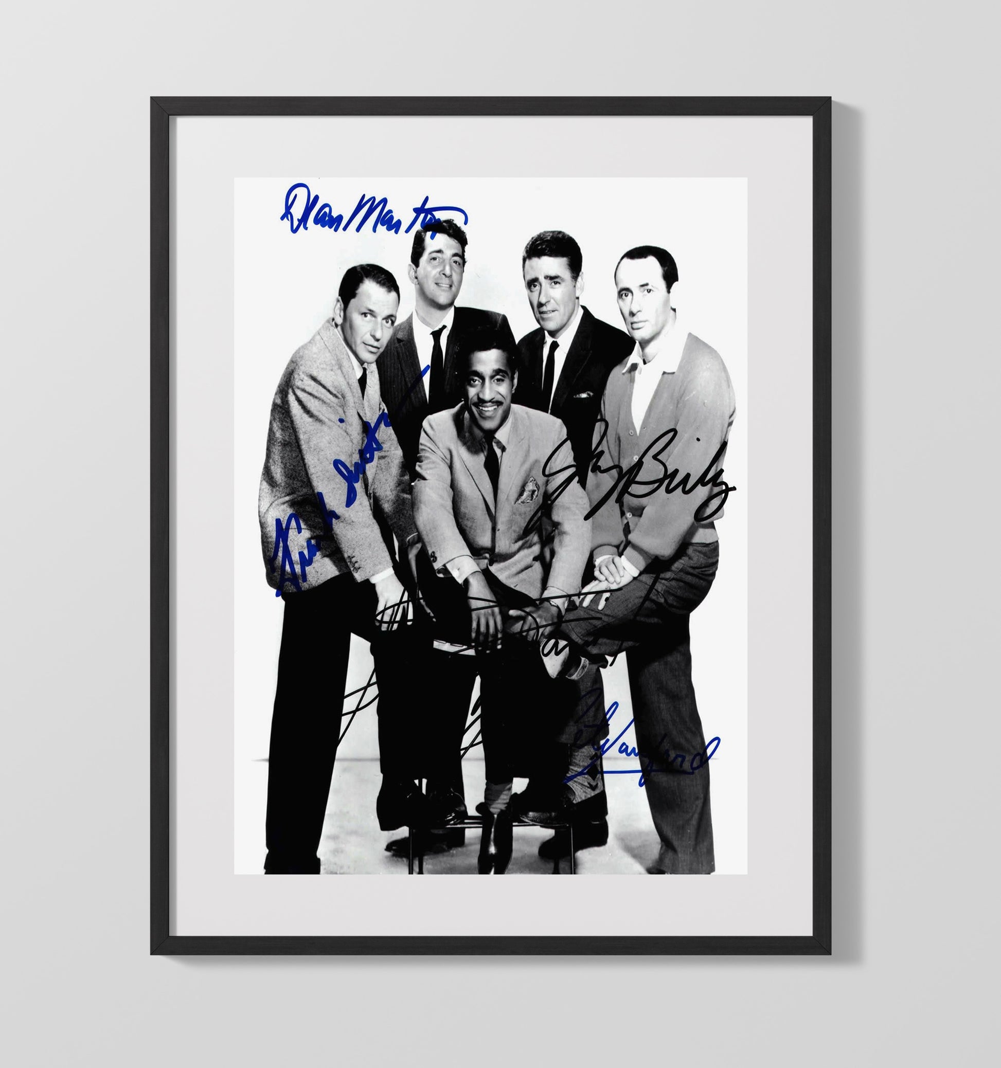 The Rat Pack - Frank Sinatra Dean Martin Sammy Davis Jr Studio Group - Vintage Music Wall Art - 16x20 Gallery Frame music decor