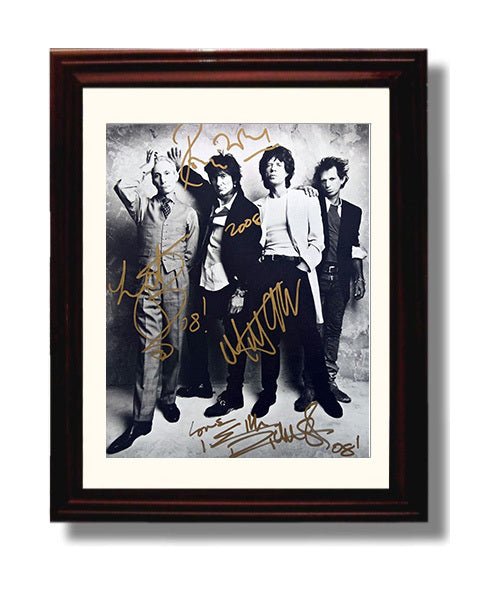 The Rolling Stones - Classic Band Lineup Studio Image - Vintage Music Wall Art - 8x10 Beveled Frame music decor