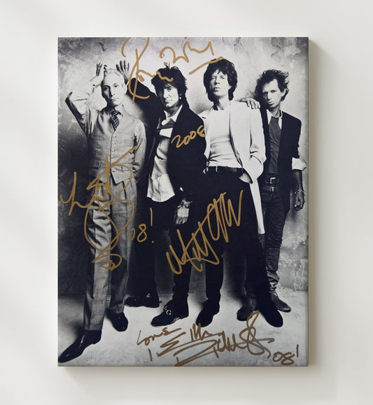 The Rolling Stones - Classic Band Lineup Studio Image 16x20 Gallery Frame vintage music wall art
