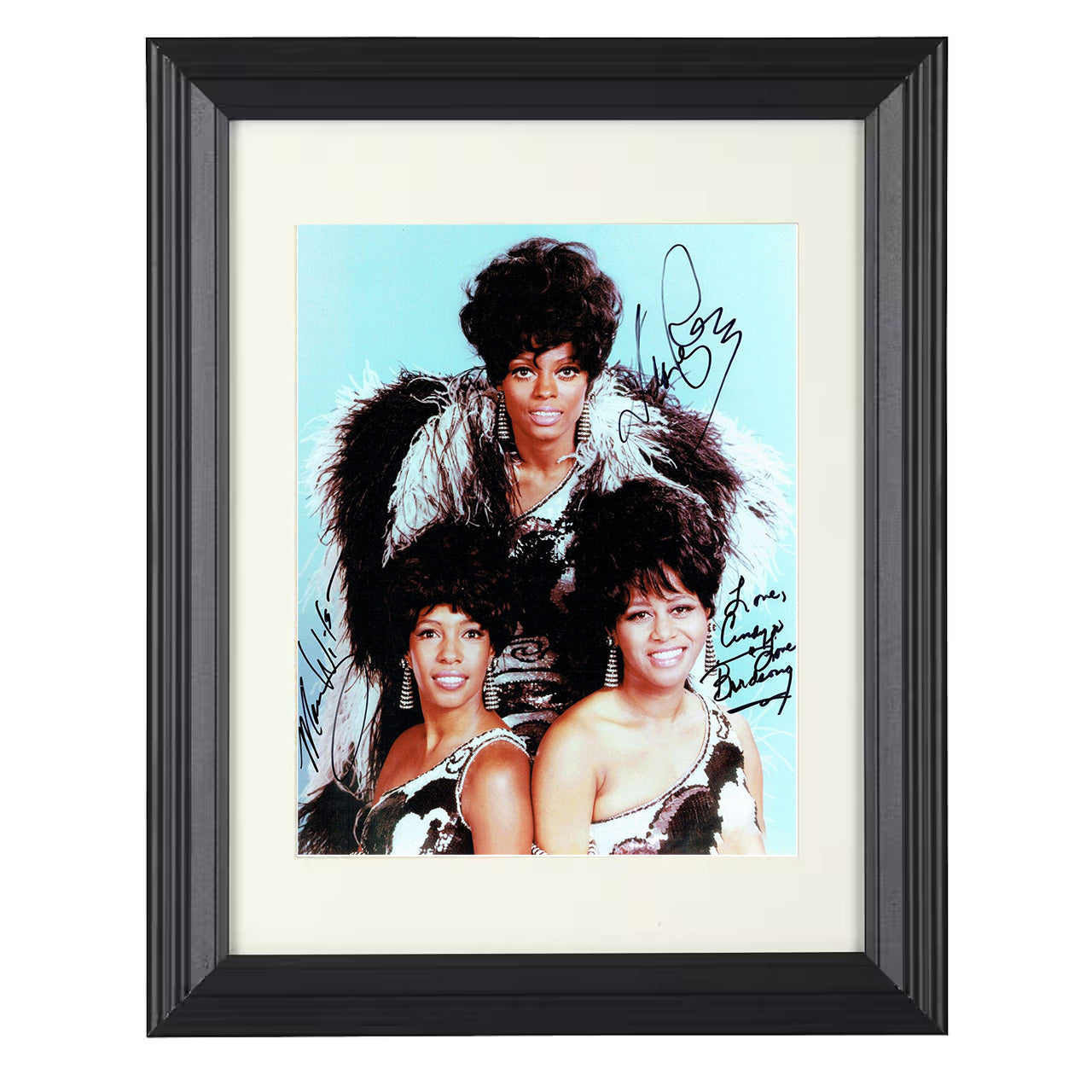 The Supremes – Diana Ross Mary Wilson Florence Ballard – 8x10 black beveled framed music wall art