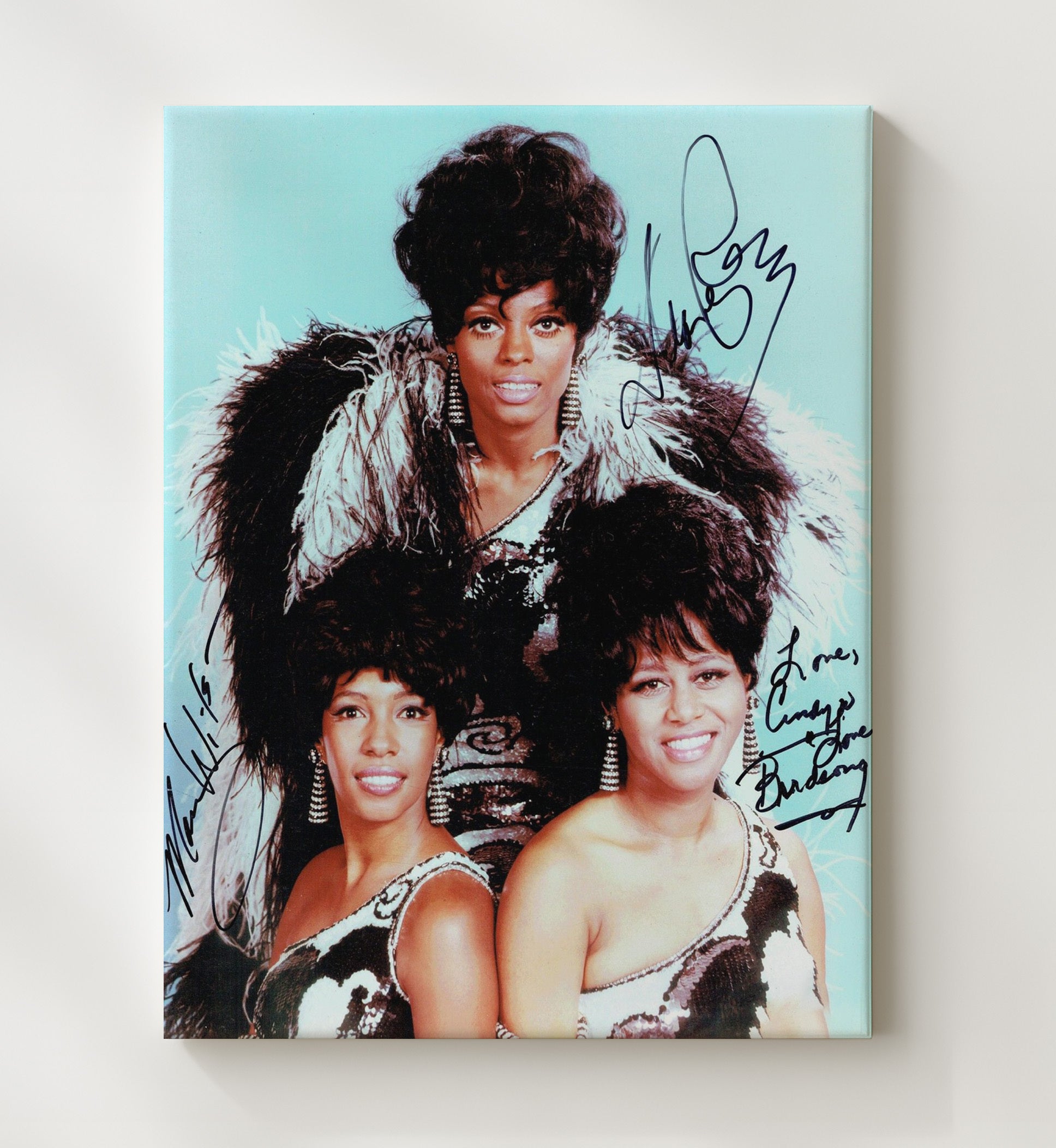 The Supremes - Diana Ross Mary Wilson Florence Ballard Studio Group Music Wall Art 20x24 Canvas wall art print – Music decor